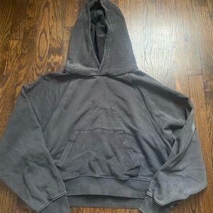 Aerie Charcoal Cropped Sweatshirt